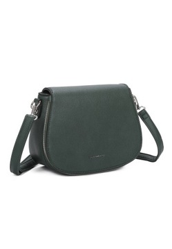 Зеленая вместительная женская сумка-мессенджер LUIGISANTO с 2 отделениями