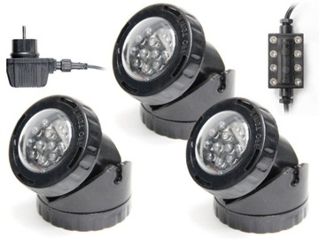 LAMPA 3x 1,5W REFLEKTORY LED QL-39 RGB LAMPY DO OCZKA WODNEGO