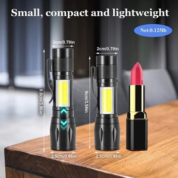 Портативный мини перезаряжаемый светодиодный фонарик Zoom