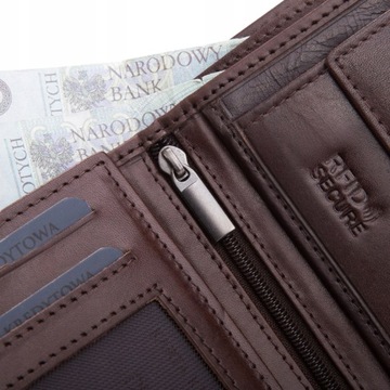 BETLEWSKI Skórzany portfel męski na karty monety skóra naturalna w pudełku