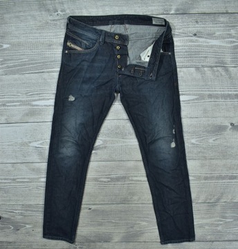 Męskie Spodnie Jeansowe Regular Slim Tapered Diesel Belther W31 L32