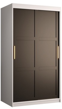Szafa przesuwna MIRO 1 100cm. biała + czarna+złoto