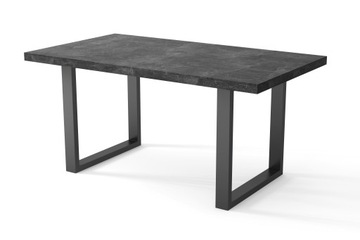 Stół LOFT Czarny Nogi Metal BLAT BETON 80x140 cm
