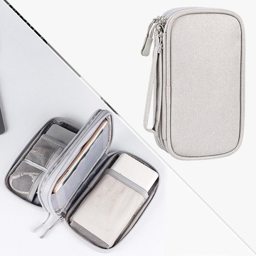 Кейс для хранения электронных аксессуаров, 2-слойный, серый