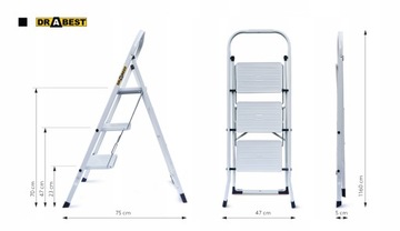 Лестница ДОМАШНЯЯ ЛЕСТНИЦА, 3 СТУПЕНИ, МАССИВАЯ СТАЛЬ