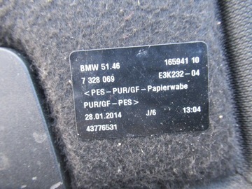 BMW F34 GT 328I POLIČKA KUFRU ZADNÍ 7328069