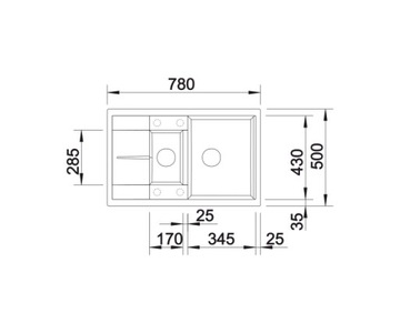 Blanc Blanco Metro 6s Compact Anthracite 513473+Siphon