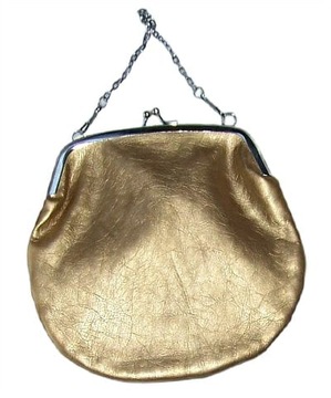 Złota Mała Torebka Kosmetyczka na bigiel zatrzask 16x17,5cm
