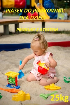 Piasek do piaskownicy z atestem PZH workowany 25Kg POLSKI