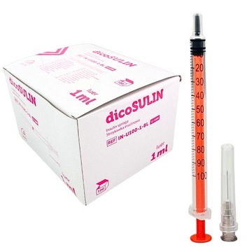 STRZYKAWKI INSULINOWE Z IGŁĄ 0,4x12mm 100szt.