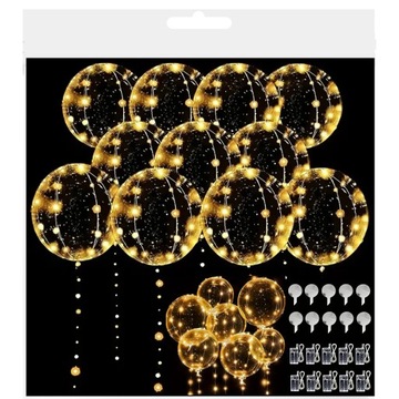 BALONY ŚWIECĄCE LED PRZEŹROCZYSTE ŚWIECĄCY BALON NA ŚLUB KOMUNIĘ