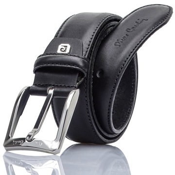 Pierre Cardin Skórzany Czarny 130cm Długi Męski