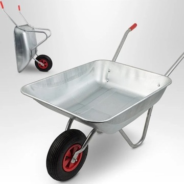 ЛЕГКАЯ САДОВАЯ МЕТАЛЛИЧЕСКАЯ ТАЧКА, ОЦИНКОВАННАЯ, МЕТАЛЛИЧЕСКОЕ КОЛЕСО 80/120 Л