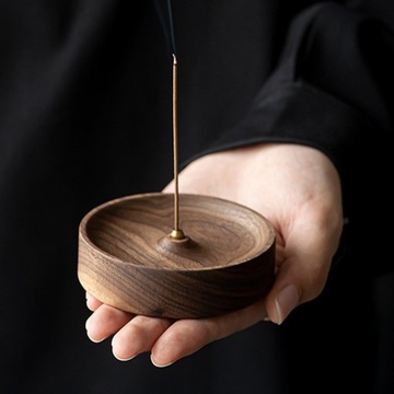Wood Round Incense Burner Incense Plate Incense