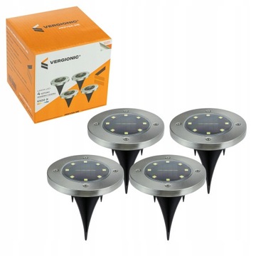 Lampa solarna wbijana Vergionic 13,5 cm 4 szt.