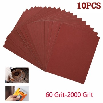 10PCS papier ścierny 27x22cm P60-2000,czerwony,P60