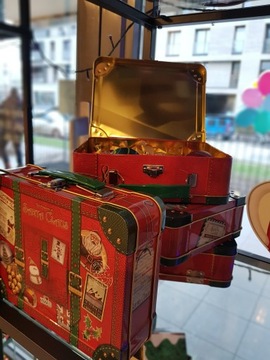 WALIZKA Świąteczna METALOWA Opakowanie na Prezent