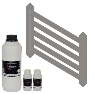 FARBA DO BRAM I OGRODZEŃ 3w1 LAKIER 1L 9007 RAL