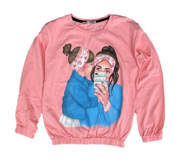 MAMA I CÓRKA luźna bluzka cyrkonie RÓŻ *164