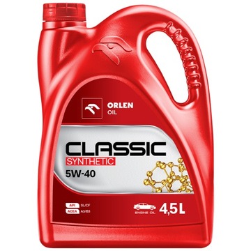 Olej Silnikowy Syntetyczny Orlen Oil CLASSIC SYNTHETIC 5W-40 | 4,5L
