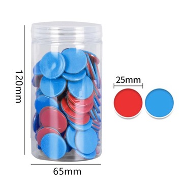 100 маркеров для подсчета дисков, обучающие счетчики для игровой вечеринки, красный, синий