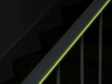 Фотолюминесцентная полоса для перил из ПВХ, светящаяся, гигиена и безопасность труда, 1 метр, темно-серая