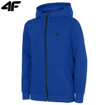 BLUZA CHŁOPIĘCA BAWEŁNA 4F ROZPINANA KAPTUR TSWSM0926 146