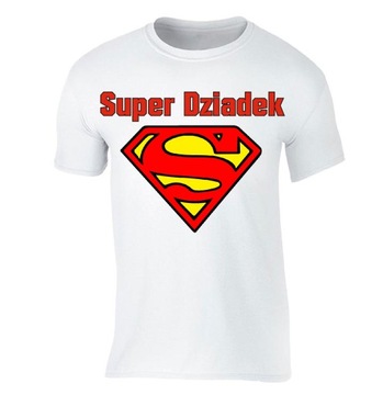 T-SHIRT BIAŁA koszulka Super DZIADEK r.M