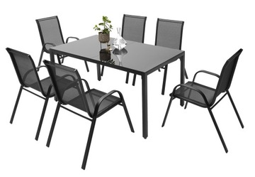 MEBLE OGRODOWE ZESTAW STÓŁ 6+1 NA TARAS BALKON