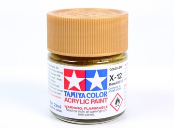 MODELARSKA FARBA AKRYLOWA ZŁOTA METALICZNA TAMIYA 23ml X-12 GOLD LEAF (G)