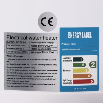 Настенный электрический водонагреватель 80л 2000Вт бойлер