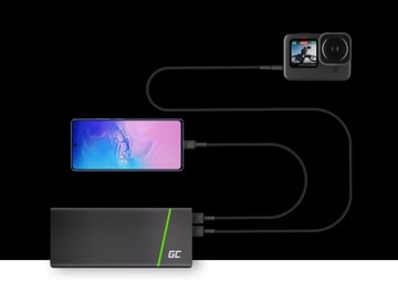 Короткий USB-кабель PowerStream зеленого цвета USB-C, тип C, 30 см, быстрая зарядка