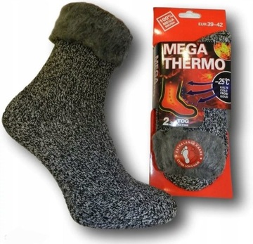 Skarpety MEGA THERMO termiczne zimowe najcieplejsze -25C 39-42 BEZUCISKOWE