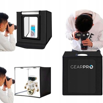 NAMIOT BEZCIENIOWY 45CM STUDIO DO FOTOGRAFII ZDJĘĆ LAMPY LED 5X TŁO PILOT