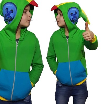 EMA BLUZA DZIECIĘCA BRAWL STARS LEON Z KAPTUREM ZIELONA 122