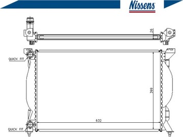 РАДИАТОР AUDI A4 (8E/B6) 12/0010/04 632X399X26 1.6, 1.8T, 1.9TDI, 2.0 ШТ.