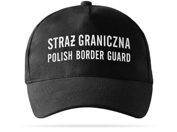 CZAPKA Z DASZKIEM STRAŻ GRANICZNA ODBLASKOWY NAPIS