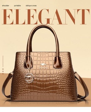 Fashion Top Handle Bag for Women Luxury Crocodile