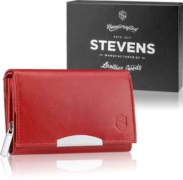 Skórzany portfel damski STEVENS RFID skóra mały Q3