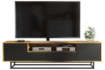 SZAFKA RTV TV 200 CM LOFT RETRO DĄB/CZARNY LFT002A