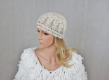 CZAPKA HANDMADE ECRU