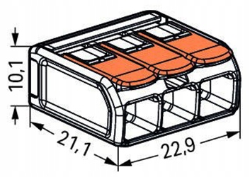 SZYBKOZŁĄCZKI ZŁĄCZKI INSTALACYJNE WAGO 221 ZESTAW KOMPLET 60szt