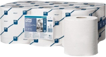 TORK 2-слойная бумажная чистящая салфетка для диспенсера Raffle 150M, белая x2