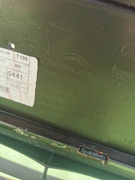 NÁRAZNÍK PŘEDNÍ MASKA MŘÍŽKA VW SHARAN 7N 7N0807221A 7N0853653B