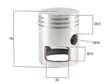 Поршень цилиндра JAWA CZ 350 ПРАВЫЙ 59.00 РЕМОНТ R4