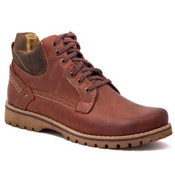 Polskie buty męskie zimowe ciepłe skóra 885 CG 41