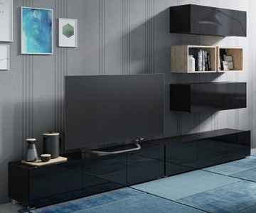 MEBLE SYSTEMOWE CZARNY POŁYSK MODERN 27
