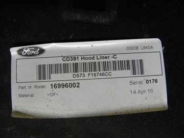FORD OE DS73F16746CC TLUMENÍ KAPOTY