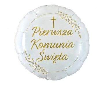 Balon foliowy Pierwsza Komunia Święta kłosy 46cm