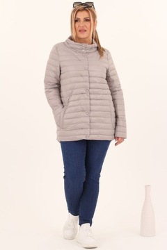 КУРТКА ПЕРЕХОДНАЯ ТОНКАЯ, БОЛЬШИХ РАЗМЕРОВ, СТЕГАНАЯ, ЛЕГКАЯ, С ВОРОТНИКОМ-СТОЙКОЙ, ЛЕГКАЯ